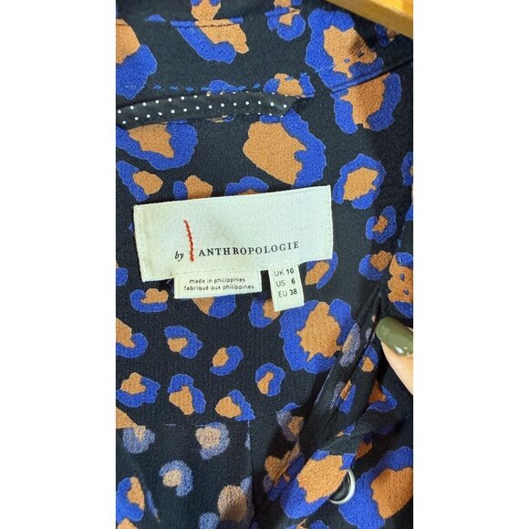 Anthropologie Loveland Jumpsuit US 6 UK 10 Leopard Print Viscose Wide Leg - Picture 4 of 14